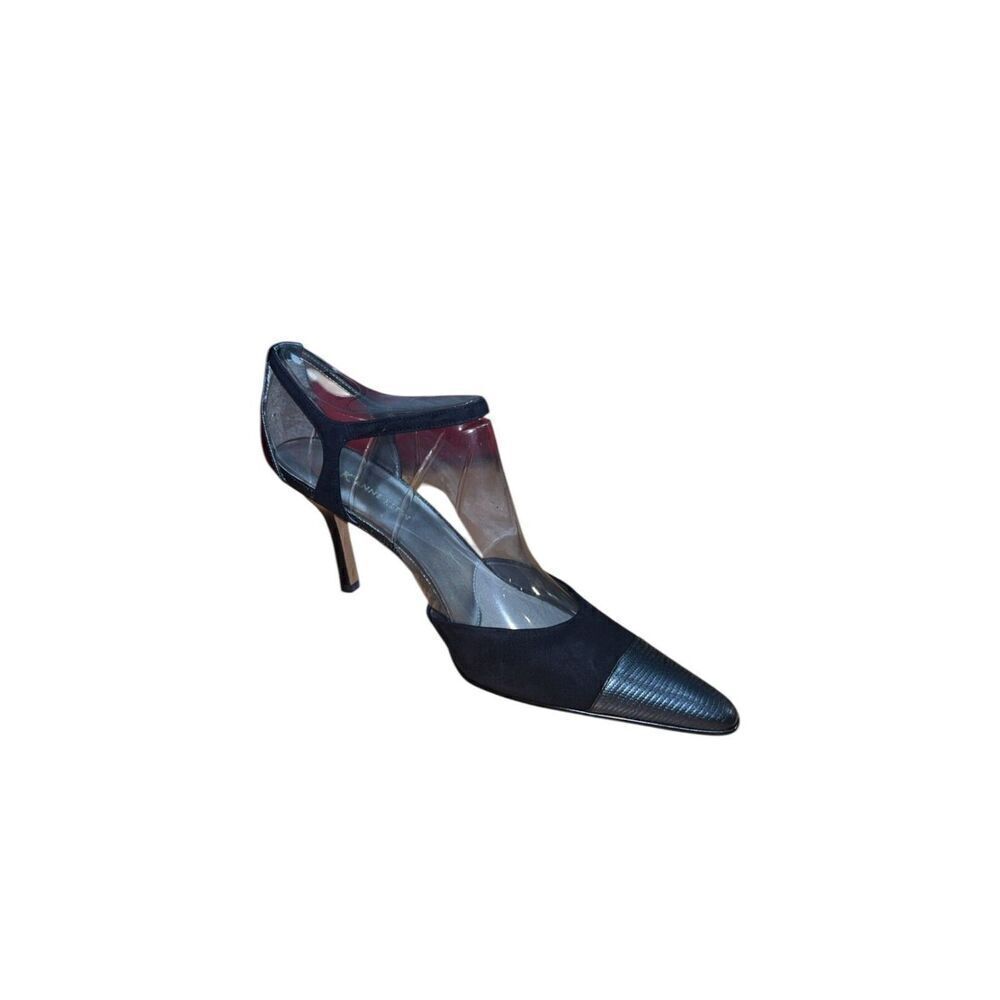 Anne Klein Strappy Pointed Toe Pumps - Black - Suede Womens Size 9.5 READ DESCRP - Picture 3 of 11